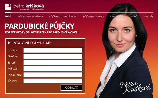 Úspěšná landing page Pardubické půjčky