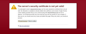 Neplatný SSL certifikát
