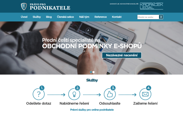 Webdesign Právopropodnikatele.cz včetně členské sekce