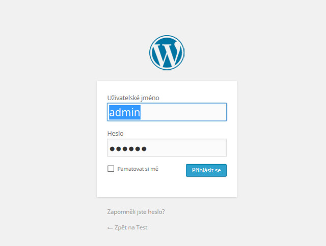 Přihlášení do WordPressu